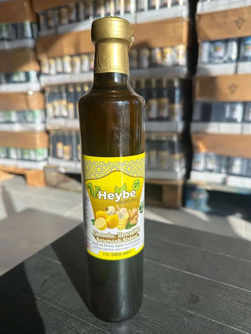 Limon Sarimsak Zencefil Karişımli Sirke 500 ml - Essig mit Zitrone, Knoblauch und Ingwer 500ml